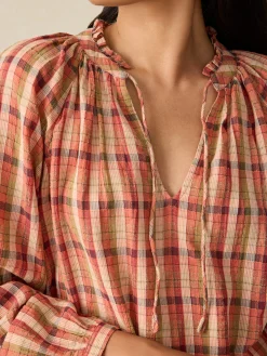 Annalise Top - Sunset Gingham