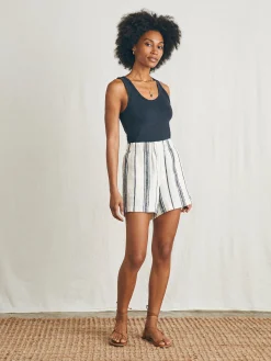 Big Sur Linen Short - Santa Cruz Stripe