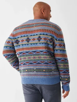 Doug Good Feather Fair Isle Sweater - Blue Winter Night