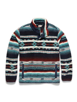 Doug Good Feather High Pile Fleece Popover - Rising Sky Turquoise