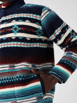 Doug Good Feather High Pile Fleece Popover - Rising Sky Turquoise