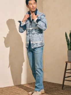 Doug Good Feather Reversible Bondi Jacket - Navy Six Rivers Turquoise