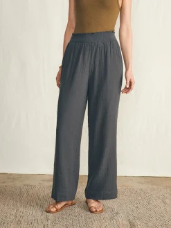 Dream Cotton Gauze Wide Leg Pant - Washed Black