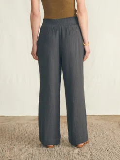 Dream Cotton Gauze Wide Leg Pant - Washed Black
