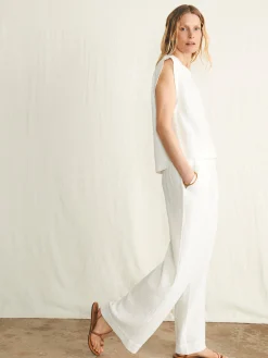 Dream Cotton Gauze Wide Leg Pant - White