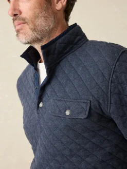 Epic Quilted Fleece Pullover - Navy Melange