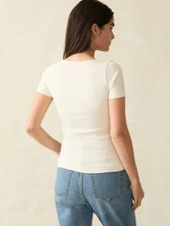 Freestyle Rib Knit Tee - Egret