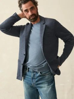 Inlet Knit Blazer - Deep Navy Melange