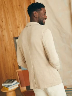 Inlet Knit Blazer - Khaki Fields Melange