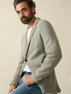 Inlet Knit Blazer - Olive Brush Melange