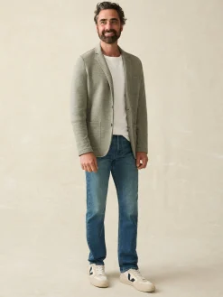 Inlet Knit Blazer - Olive Brush Melange
