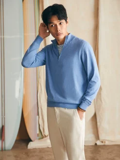 Movement™ Quarter Zip Sweater (Tall) - Azure Sky Heather