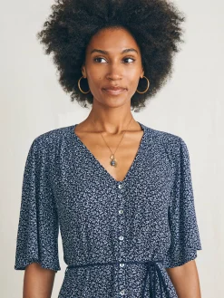 Orinda Mini Dress - Navy Riverton Ditsy