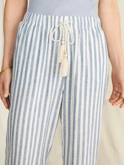 Pacific Beach Linen Pant - Blue Lucy Stripe