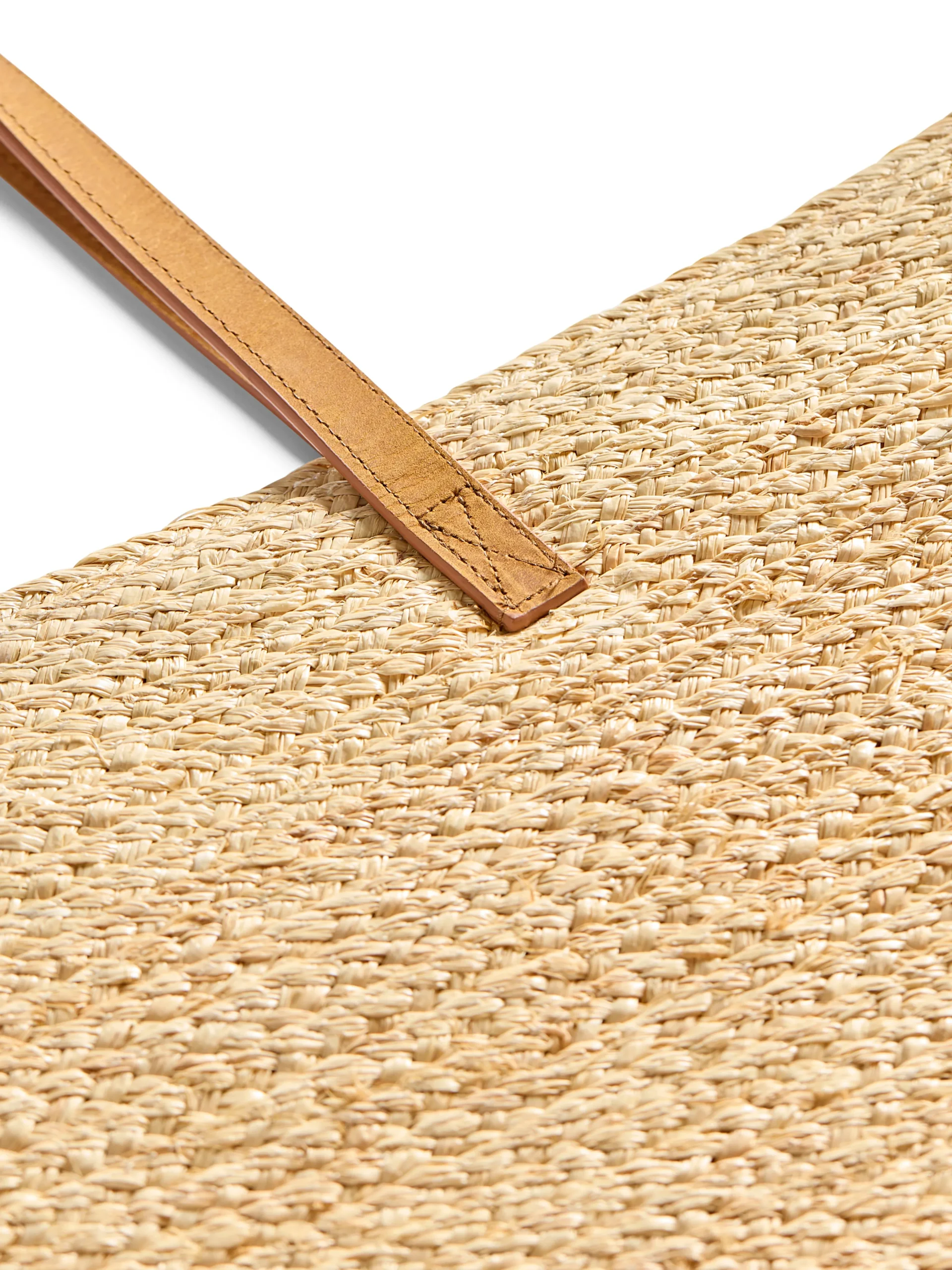 Raffia Colorblock Tote - Natural