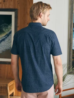Short-Sleeve Stretch Playa Shirt (Tall) - Midnight Fishscale