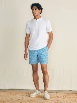 Short-Sleeve Sunwashed Henley - White