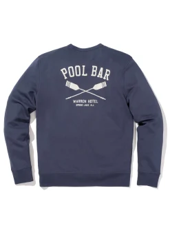 Spring Lake Long-Sleeve Terry Pool Bar Crewneck - Dune Navy