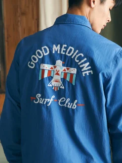 Steven Paul Judd Good Medicine Sunwashed Coaches Jacket - Marine Blue