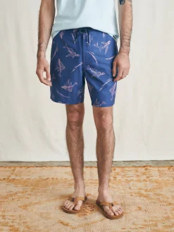 Sunwashed Boardshort - Navy Pink Waterways