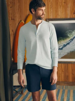 Sunwashed Slub Henley - Sky