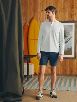 Sunwashed Slub Henley - Sky