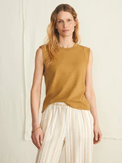 Sunwashed Slub Muscle Tank - Antique Bronze