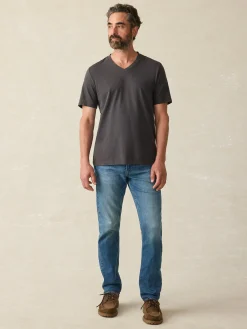 Sunwashed V-Neck Tee - Washed Black