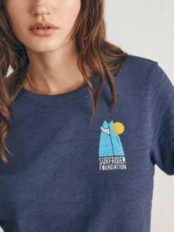 Surfrider Sunwashed Cropped Tee - Dune Navy